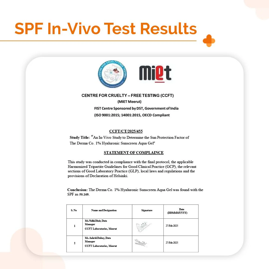1% Hyaluronic Sunscreen Aqua Gel In-Vivo Tested (ISO 24444:2019 Certified, CTRI/2025/02/080287) with SPF 50 & PA++++ - 80g - Image 5